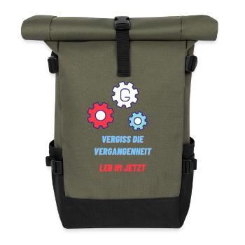 Oubliez le passé, vivez dans le présent - Sac à dos roll top - olive/noir - Devant