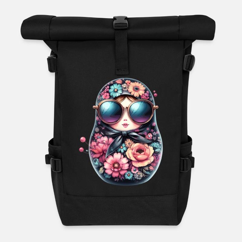 Matrjoschka Sonnenbrille Geschenk - Rolltop Rucksack - Schwarz