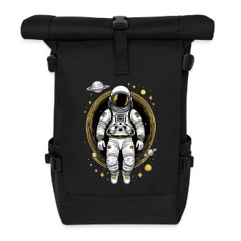 Astronaut im Weltall - Rolltop Rucksack - Schwarz - Vorne