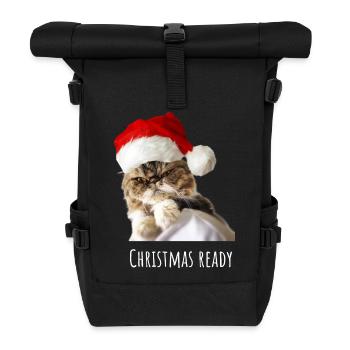 Angry Cat - Christmas Ready - Rolltop Rucksack - Schwarz - Vorne
