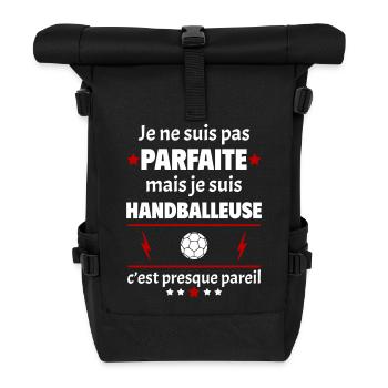Pas parfaite mais handballeuse, fête des mères - Sac à dos roll top - noir - Devant