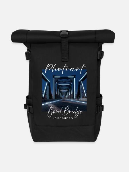 Photoart: Ostseefjord - Rolltop Rucksack - Schwarz