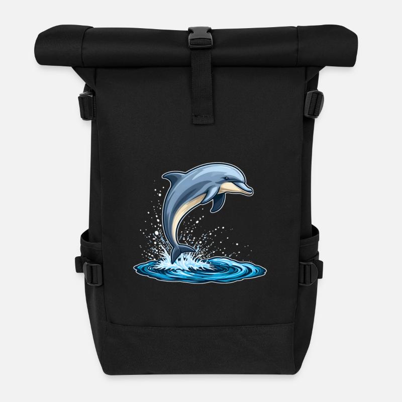 Dolphin - Roll Top Backpack - black