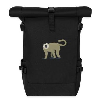 Eleganter Langur - Rolltop Rucksack - Schwarz - Vorne