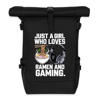 Ramen & Gaming – Perfect for Gamer Girls - Roll Top Backpack - black - Front