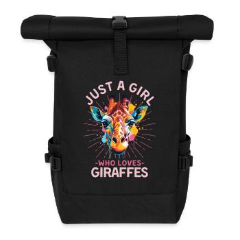 girafe colorée éclaboussures de couleur drôle dire femmes - Sac à dos roll top - noir - Devant