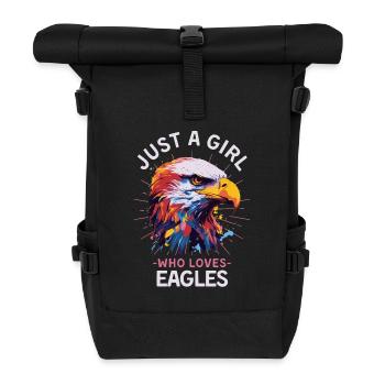 Bunter Weißkopfseeadler Adler Farbspritzer - Rolltop Rucksack - Schwarz - Vorne