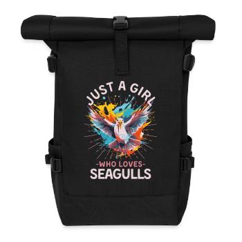 Bunte Möwe Farbspritzer Spruch für Frauen - Rolltop Rucksack - Schwarz - Vorne