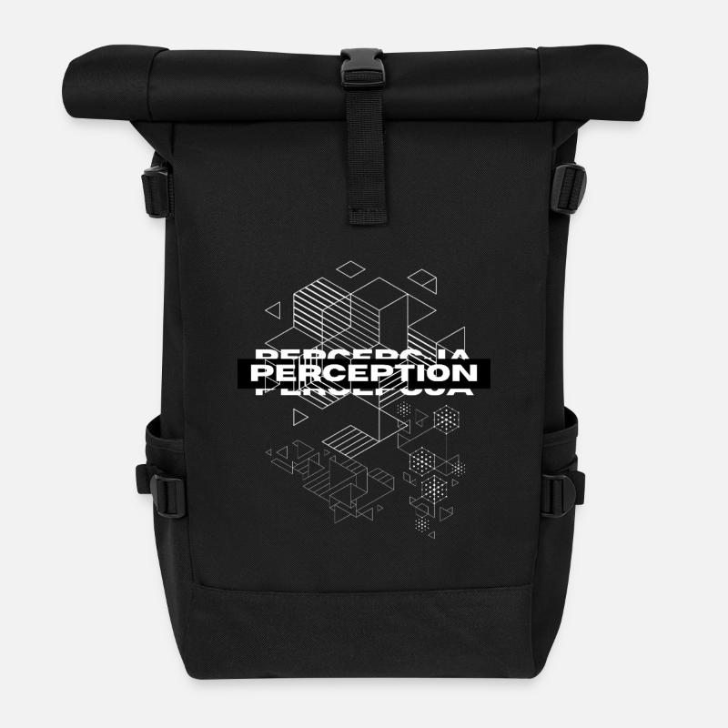 Mystik der Wahrnehmungsgeometrie - Rolltop Rucksack - Schwarz