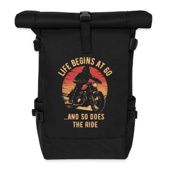 Moto Vintage Retraité Retraité Anniversaire - Sac à dos roll top - noir - Devant