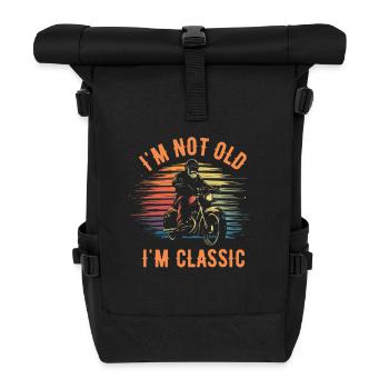 Motorrad Vintage Rentner I'm not old I'm classic - Rolltop Rucksack - Schwarz - Vorne