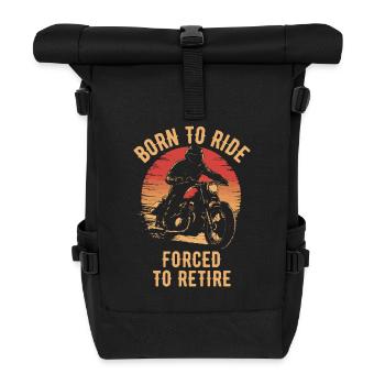 Motorcycle Vintage Retiree Retirement - Roll Top Backpack - black - Front