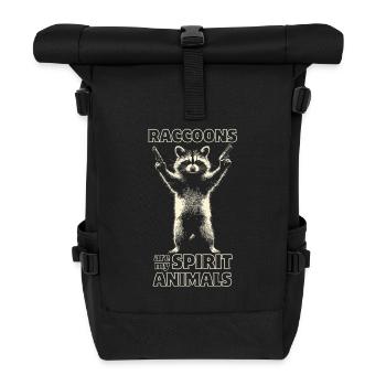 Vilain raton laveur avec 2 pistolets - Sac à dos roll top - noir - Devant