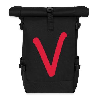 V - einfach nur V - Rolltop Rucksack - Schwarz - Vorne