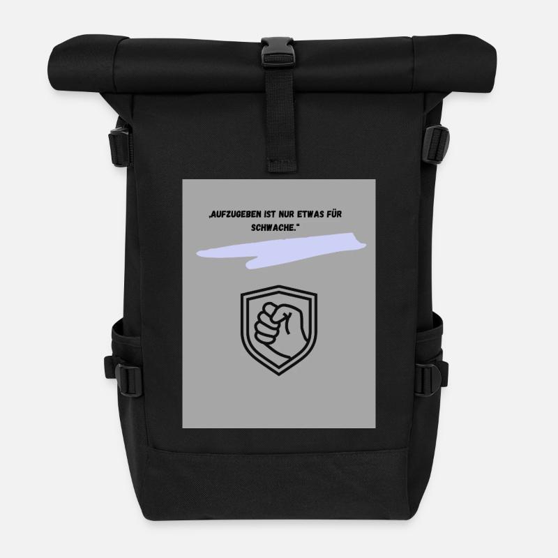 Motivierender Schutzsymbol Druck - Rolltop Rucksack - Schwarz