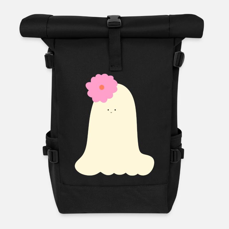 Playful Halloween Ghost - Roll Top Backpack - black