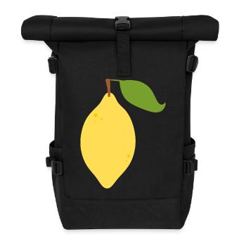 Modernes Zitronen-Zitrus-Muster-Design - Rolltop Rucksack - Schwarz - Vorne
