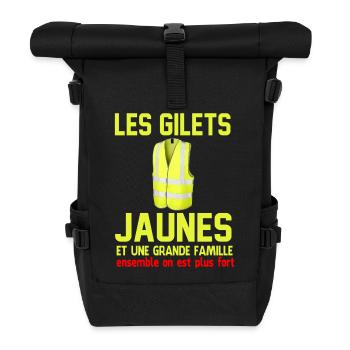 Yellow Wests T-Shirt - Rolltop Rucksack - Schwarz - Vorne