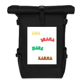 Citation positive sur la vie et le karma - Sac à dos roll top - noir - Devant