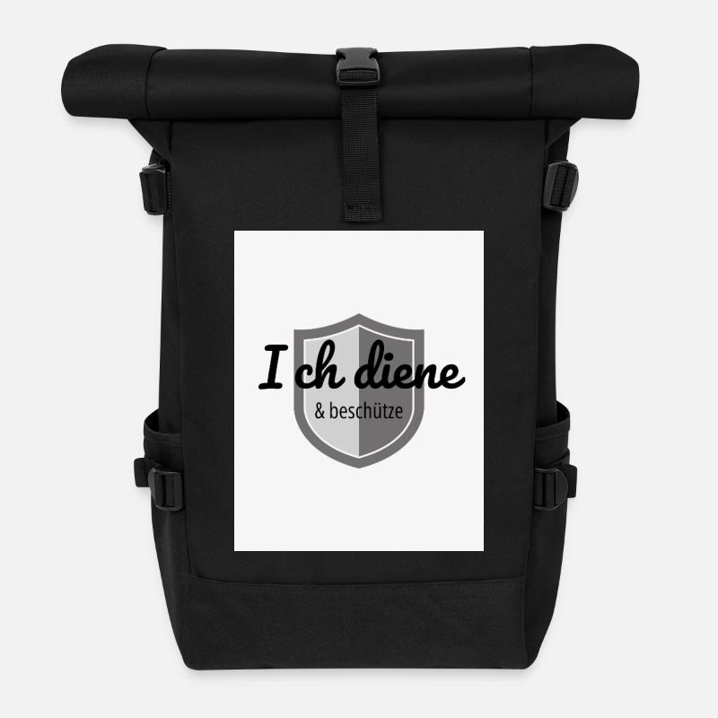 T-shirt Je sers et protège - Sac à dos roll top - noir