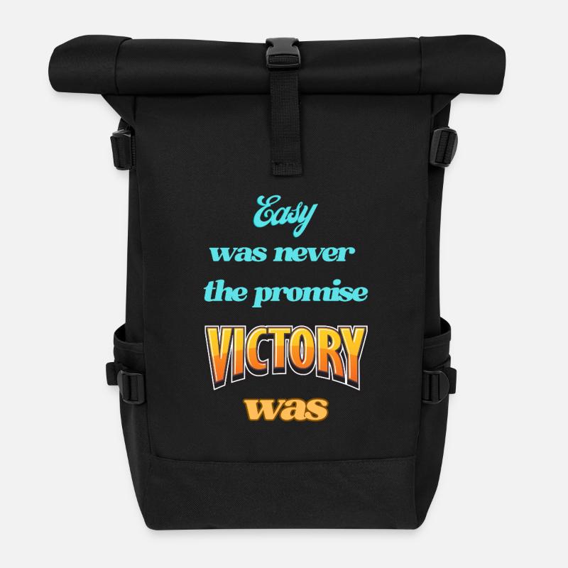 Inspiring motivational pressure - Roll Top Backpack - black