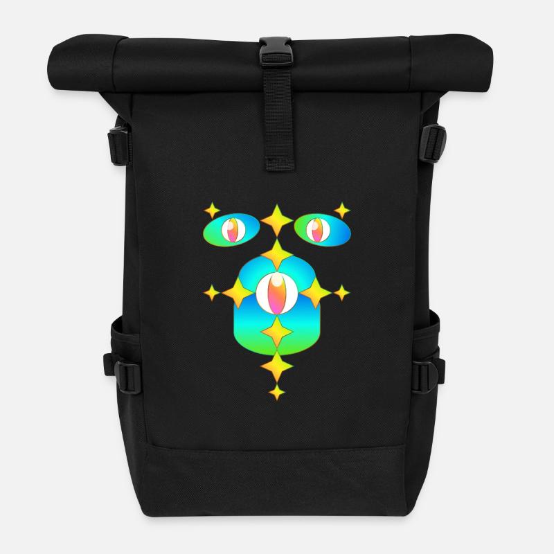 Tausend Sterne - Rolltop Rucksack - Schwarz