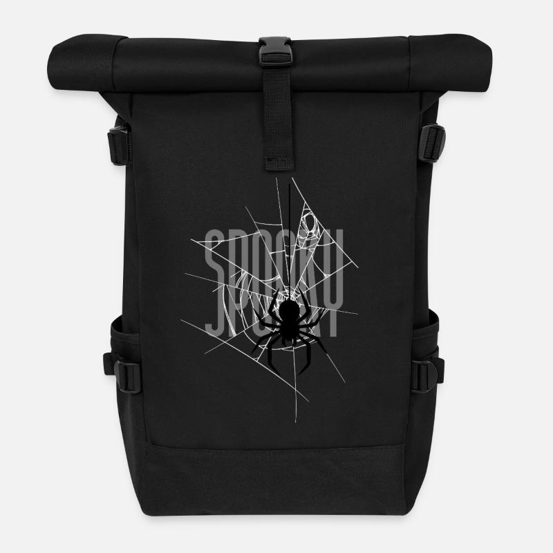 Spooky Halloween Spinnennetz - Rolltop Rucksack - Schwarz