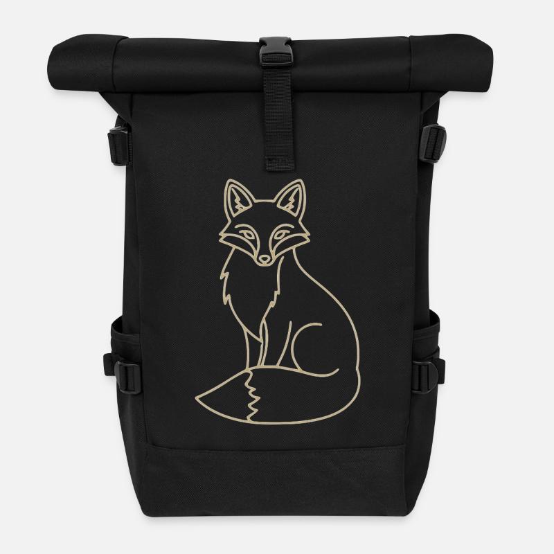 Goldener Fuchs - Rolltop Rucksack - Schwarz