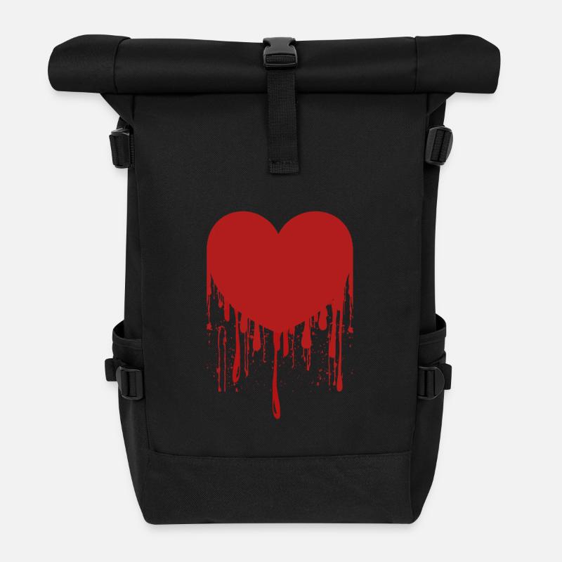 Melting heart - Rolltop Rucksack - Schwarz