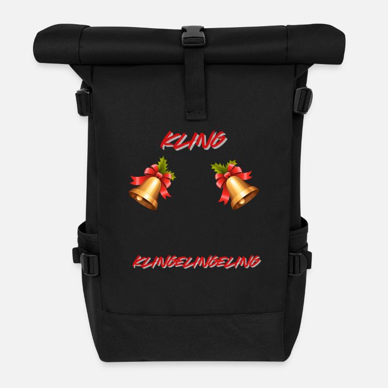 Weihnachts Glöckchen - Rolltop Rucksack - Schwarz