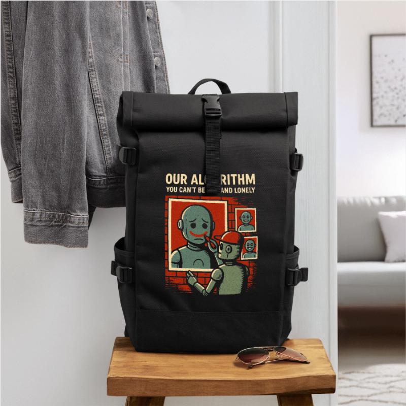 Our Algorithm Shirt for Programmers and Creators Roll Top Backpack