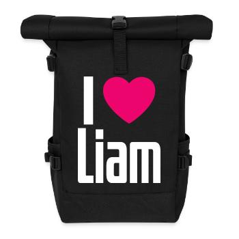 J’aime Liam Coeur rose J’aime Liam - Sac à dos roll top - noir - Devant