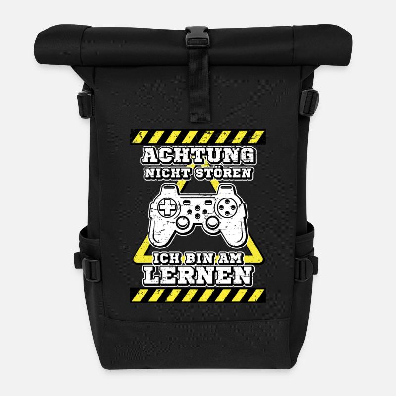 Gamer - Roll Top Backpack - black