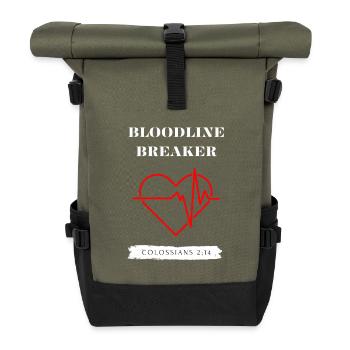 Bloodline Breaker Herzschlag Christliche Gaben - Rolltop Rucksack - Olive/Schwarz - Vorne