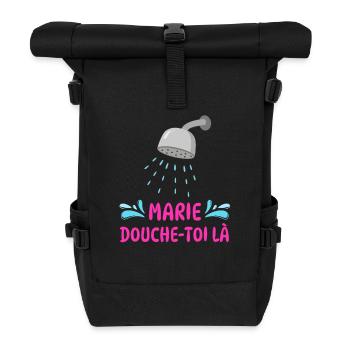 Marie, dusch dort. - Rolltop Rucksack - Schwarz - Vorne