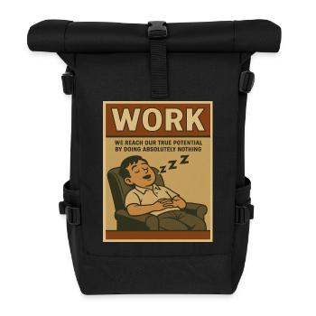 Auf Arbeit Nichts tun, wahres Potenzial - Rolltop Rucksack - Schwarz - Vorne