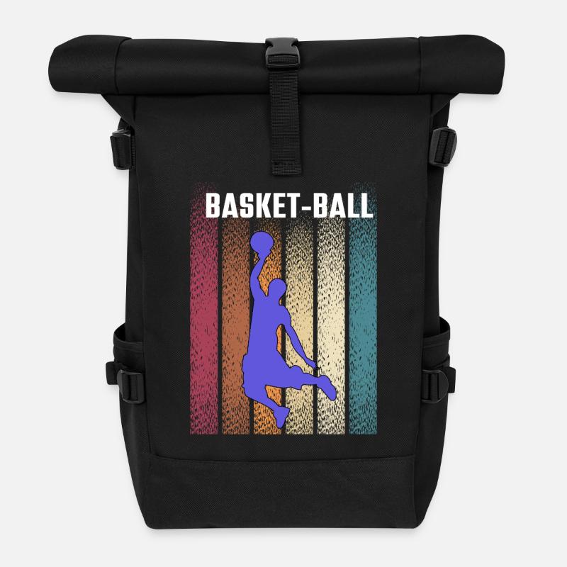 Basketball - Rolltop Rucksack - Schwarz