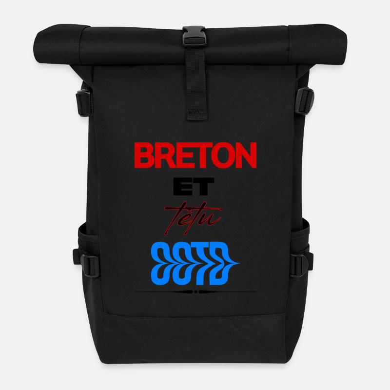 Bretonisch und stur – bretonischer Stolz - Rolltop Rucksack - Schwarz