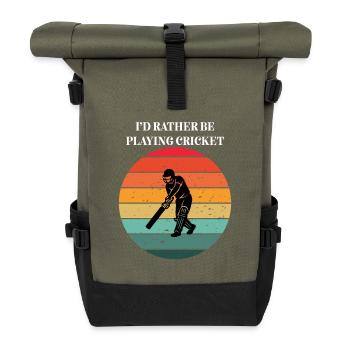 Cricket in the Retro Sun - Roll Top Backpack - olive/black - Front