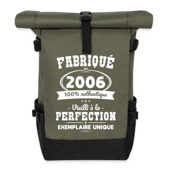 Hergestellt 2006 – Perfekt gereift - Rolltop Rucksack - Olive/Schwarz - Vorne