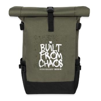 Construit à partir du Chaos Graffiti Design - Sac à dos roll top - olive/noir - Devant