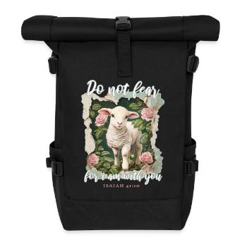 Lamm Christlich Bibelvers - Rolltop Rucksack - Schwarz - Vorne