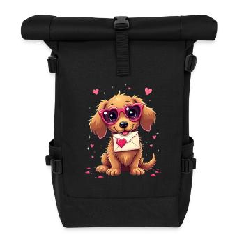 Dackel Dachshund Tekel - Rolltop Rucksack - Schwarz - Vorne