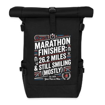 Marathon Finisher: Still Smiling - Roll Top Backpack - black - Front