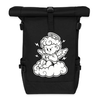 Rage Gaming Cherub – Wütender Engel zockt - Rolltop Rucksack - Schwarz - Vorne