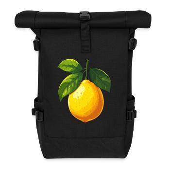 Zitrone - Rolltop Rucksack - Schwarz - Vorne