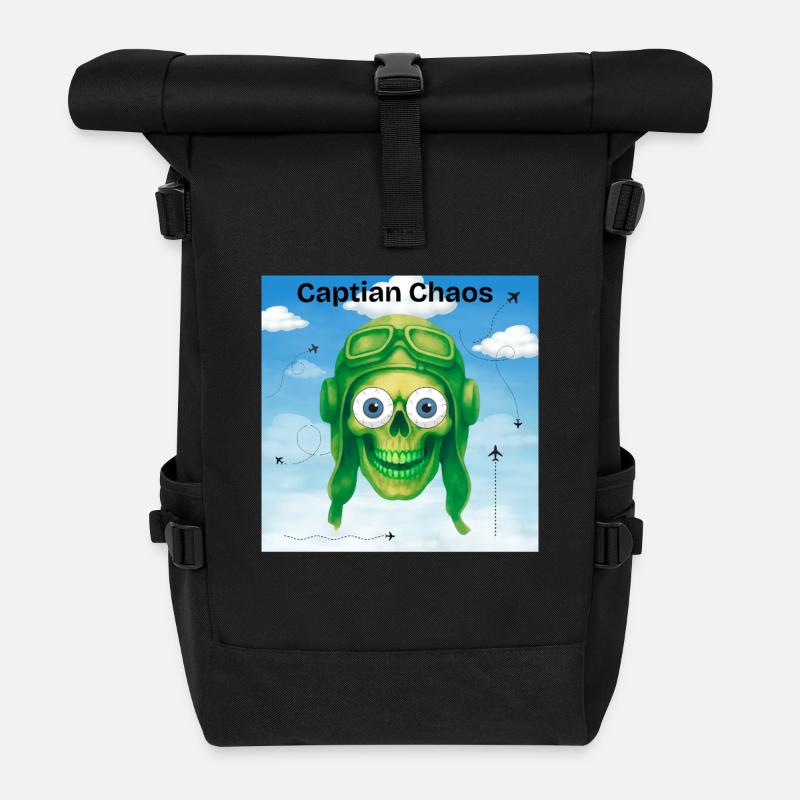 Captain Chaos t-shirt - Roll Top Backpack - black