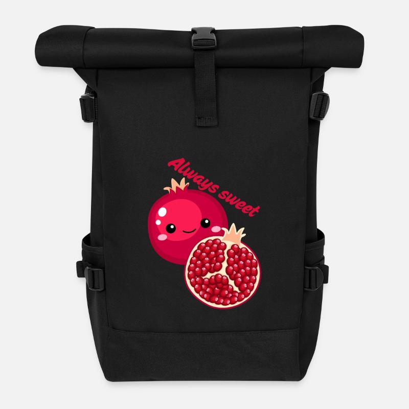 Always Sweet Pomegranate Charm - Roll Top Backpack - black
