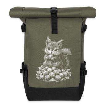 Eichhoernchen - Rolltop Rucksack - Olive/Schwarz - Vorne