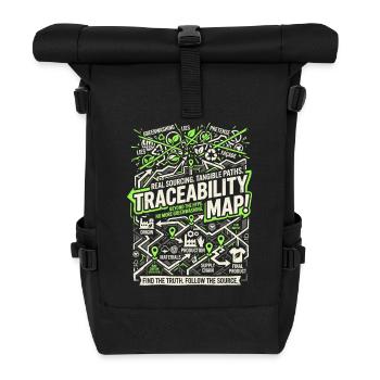 Traceability Map - Rolltop Rucksack - Schwarz - Vorne